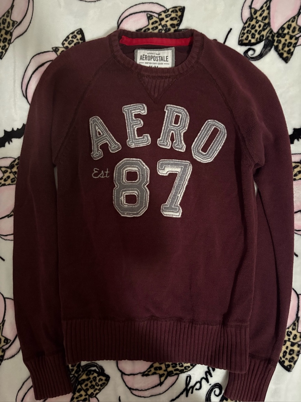 Aeropostale Men’s Vintage Red knit pullover